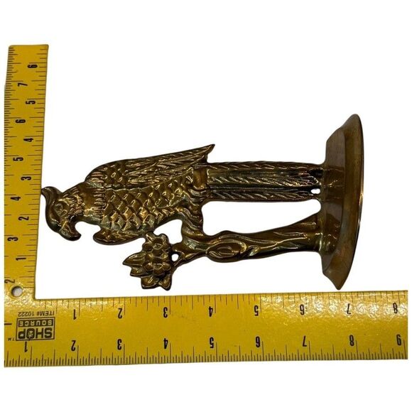 Vtg Andrea by Sadek Brass Parrot Bird Bookends 1980s Mid Century Pair - Picture 11 of 16